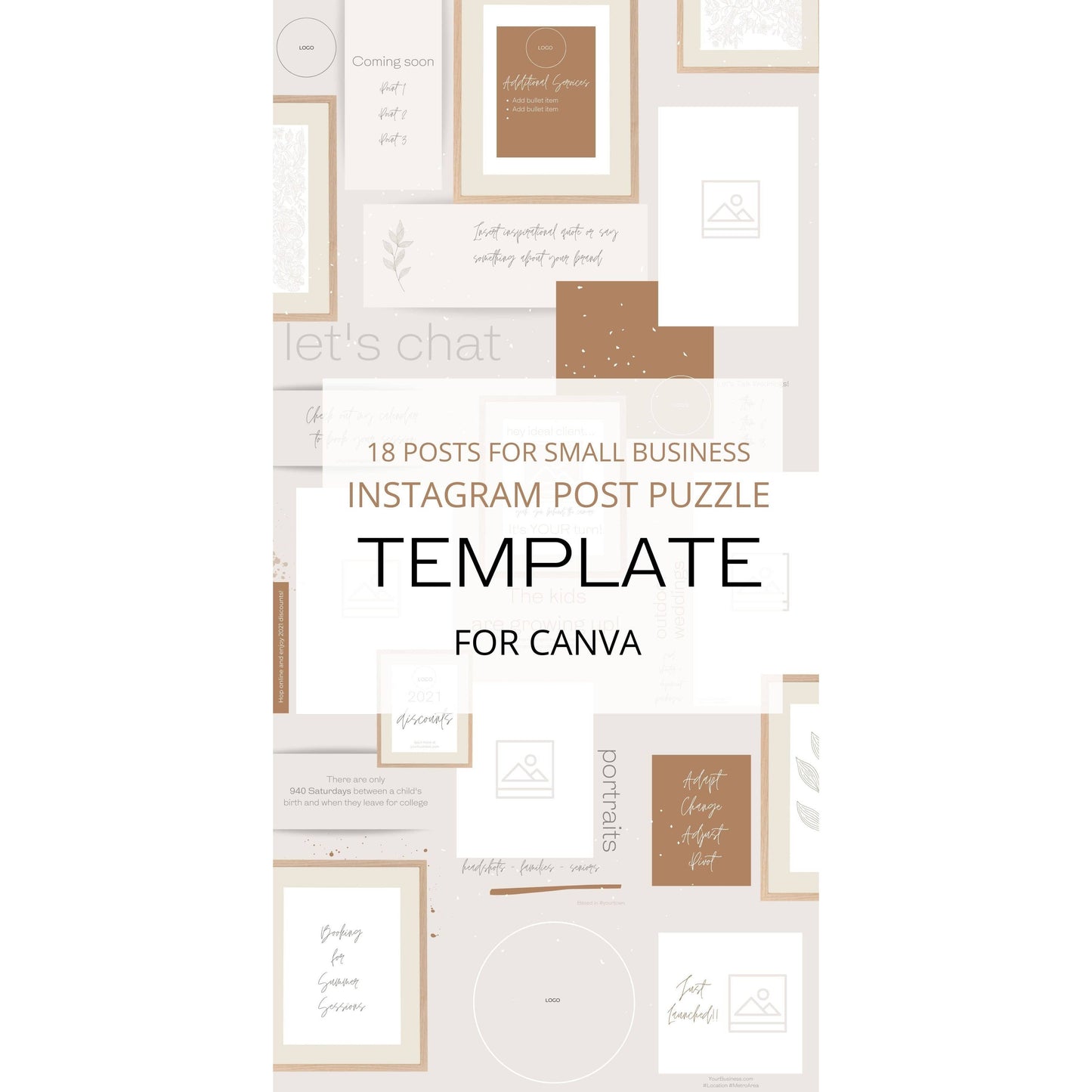 Instagram Puzzle Customizable Template 18 Posts for CREATIVE Businesses