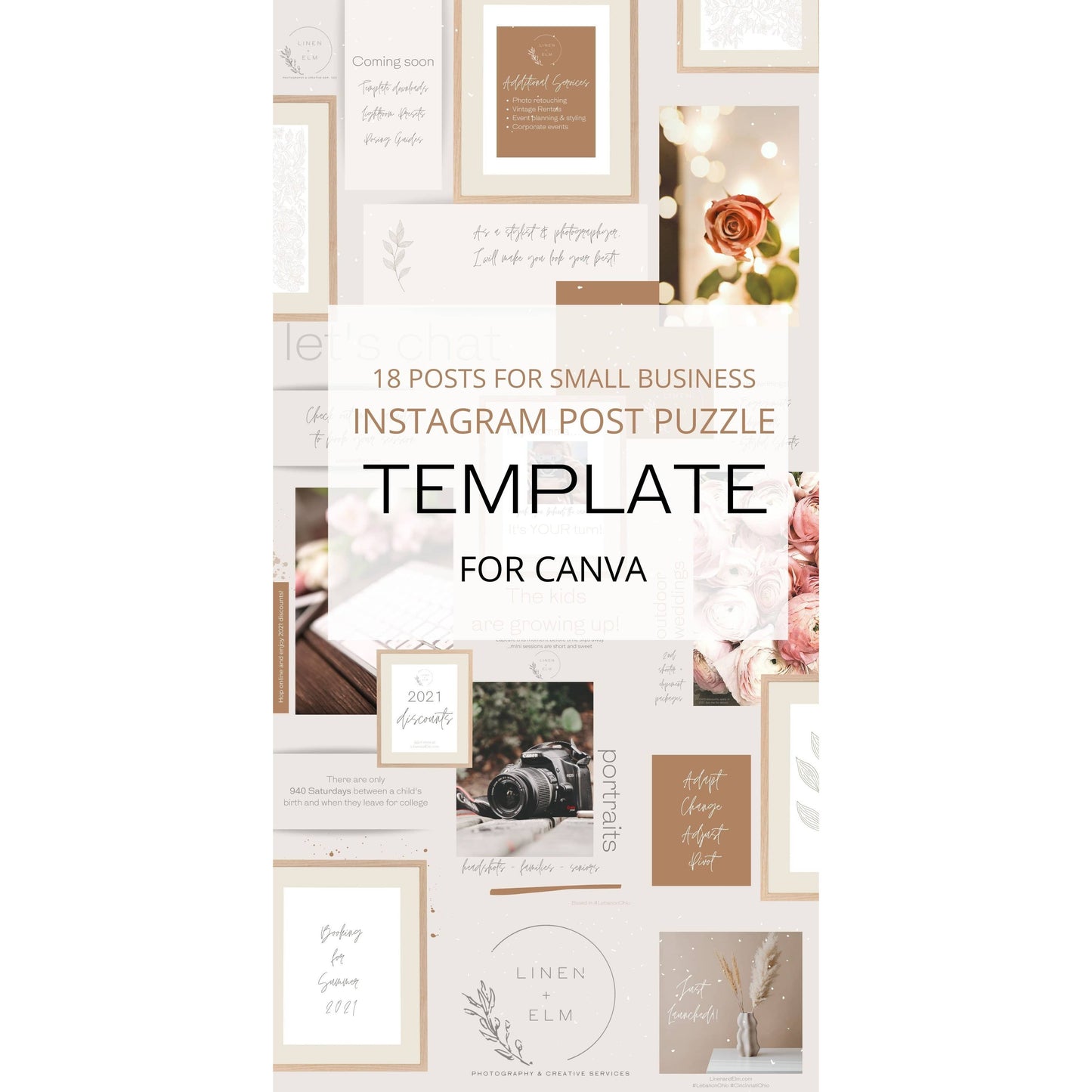 Instagram Puzzle Template 18 Curated Posts for CREATIVE Businesses