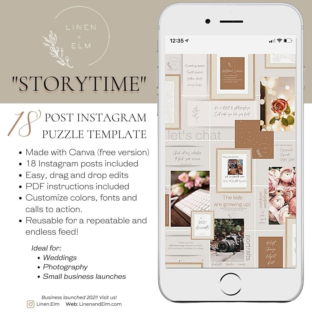 Instagram Puzzle Collage 18 Posts Included for Canva