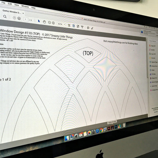 Pattern for 44" x 46" Gothic Window Frame (Instant Download)