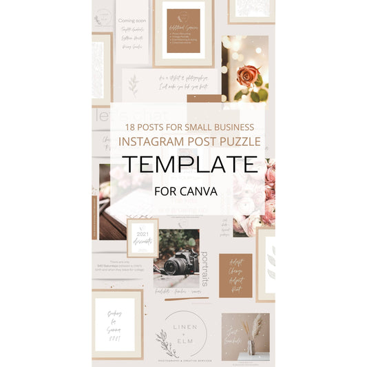 Instagram Puzzle Template 18 Curated Posts for CREATIVE Businesses
