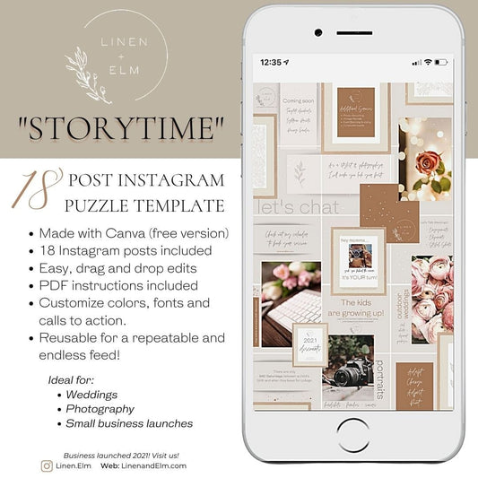 Instagram Puzzle Collage 18 Posts Included for Canva